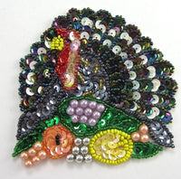 Turkey for Thanksgiving MultiColored Beads and Sequins 4