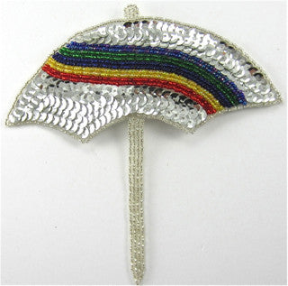 Umbrella with Rainbow Colored Sequins 6" x 6"