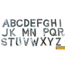 Load image into Gallery viewer, Silver 2&quot; Letter Sequin and Bead Applique CHOICE OF LETTER!