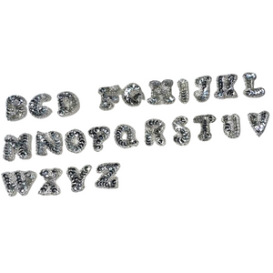 1" Silver Sequin Letters with Beads CHOICE OF LETTER!