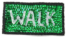 Load image into Gallery viewer, Walk Street Signal with Green, White and Black Sequin Beaded 4&quot; x 2.5&quot;