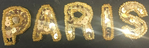 Paris In Separate Gold Letters 2"