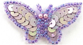 Butterfly Lite Purple Sequins and Beads 1