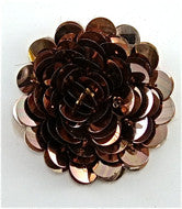 Load image into Gallery viewer, Flower with Raised Bronze Sequins 2&quot; x 2&quot;