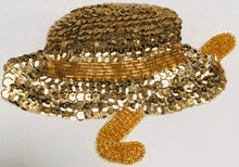 Load image into Gallery viewer, Hat with Gold Sequins and Beaded Cane in 2 Size Variants