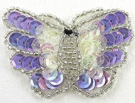 Butterfly Iridescent Light Purple 1.5" x 2.25"