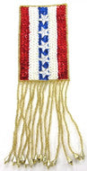 Flag Epaulet Flag Red White Blue with Stars 4.8" x 2.5"