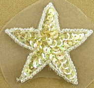 Star Iridescent Yellowish Sequins 2.25"