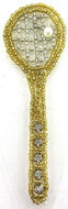 Load image into Gallery viewer, Tennis Racquet Gold With Rhinestones