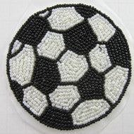 Load image into Gallery viewer, Soccer Ball Black and White Beads 3.25&quot; x 3.25&quot;