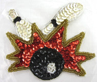 Bowling Ball and Pins 4" x 4.5"