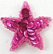 Star Fuchsia with Fuchsia Beads 1.5"