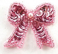 Load image into Gallery viewer, Bow Pink with Pink Pearl, 1&quot;