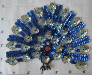 Silver and Blue Span Peacock