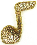 Single Note Gold Sequins/Beads 3.5" x 2.5"