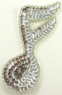 Single Note Silver Sequins/Beads 3.5"