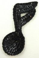 Single Note Double Wing with Black Sequins and Beads 3.5"