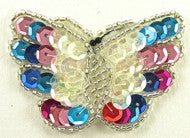 Butterfly Iridesent MultiColored Sequins 1.5" x 2.25"