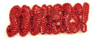 OKLAHOMA SOONERS USA Football Programs Red Sequins and Beads 2" x 5"