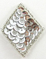 Load image into Gallery viewer, Diamond with Silver Beads and Sequins