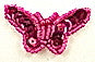 Butterfly Tiny Fuchsia Sequins 2" x 1"