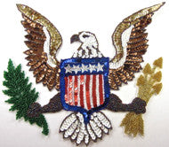 Eagle with USA Flag, Arrows and Branch 9.5" x 11.5"