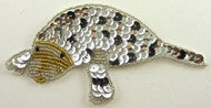 Seal Baby Silver/Black Sequins 5.5" x 3"