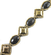 Trim Diamond/Circle Beaded Trim 1"