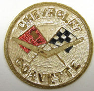 Corvette Chevrolet with Beige Sequins and Beaded 12"