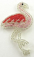 Load image into Gallery viewer, Flamingo with Pink and Gold or Silver Beads Beads 2.5&quot; X 2&quot;