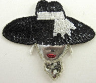 Load image into Gallery viewer, Ladies Face Silver/Black/White 4.5&quot; x 4&quot;