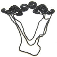 Epaulet pair Black Sequins and Beads 20"
