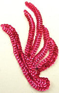 Leaf with Brilliant Fuchsia Sequins* 6" x 3"