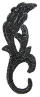 Designer Motif with Black Sequins 8" x 3"