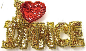 Choice of Size "I Love Dance" With Gold Sequins