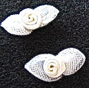 Flower Pair Roses with White Organza Buds 1"