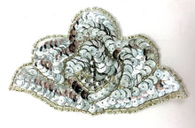 Load image into Gallery viewer, Designer Motif with Shell Shape Silver Sequins and Anchor Beads 4.5&quot; x 2.25&quot;