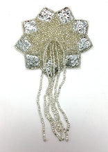 Load image into Gallery viewer, Epaulet Silver Flower 5.5&quot; x 3&quot;