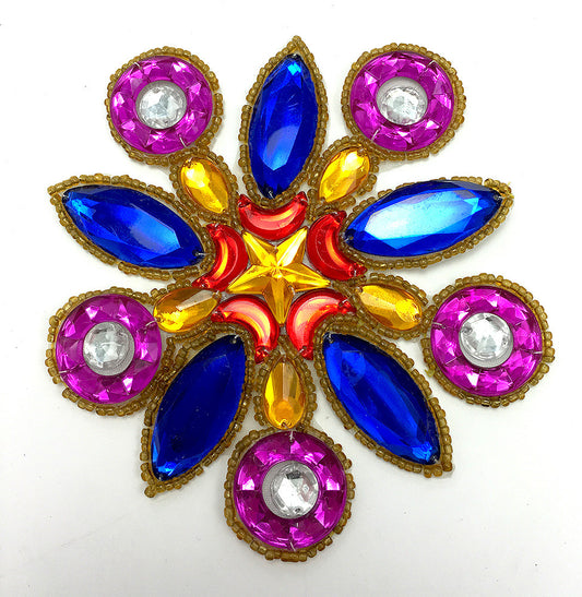 Designer Motif Jewel Multi-Colored Golds 4.5" x 4.5"