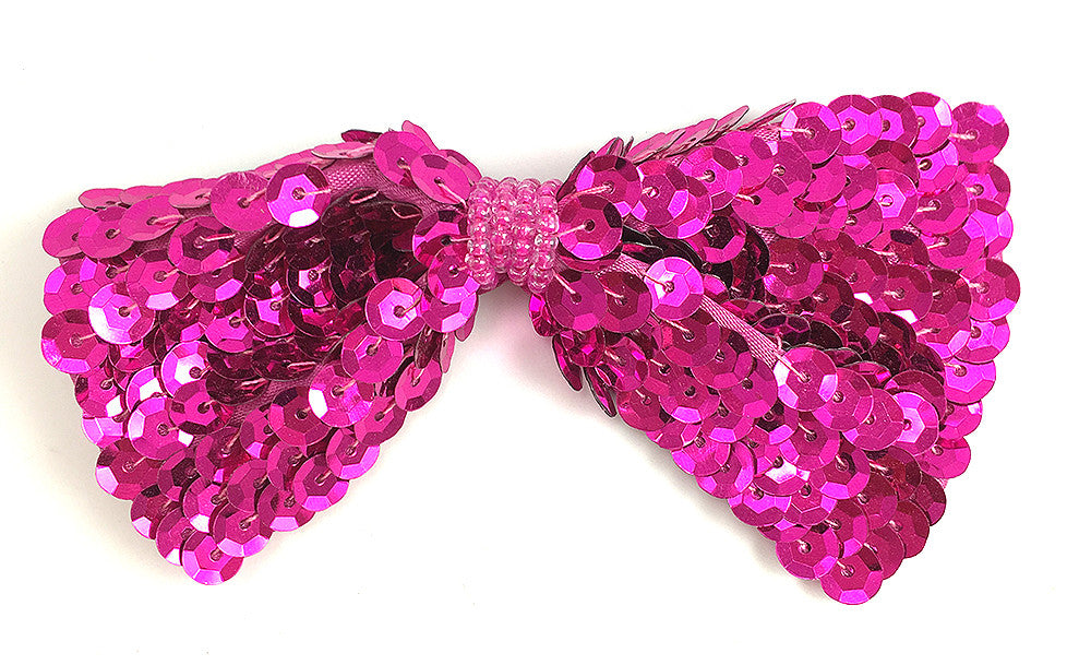 Bowtie Fuchsia Sequin 2.5" x 4.25"