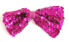 Load image into Gallery viewer, Bowtie Fuchsia Sequin 2.5&quot; x 4.25&quot;