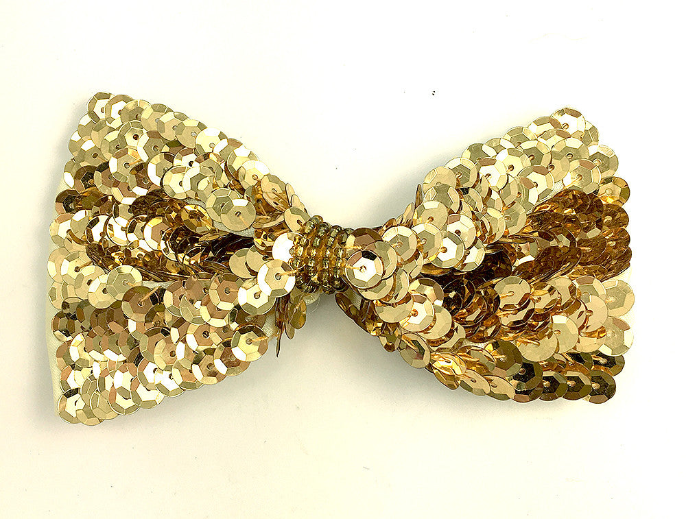 Bow with Gold Sequins Bowtie 2.5