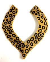 Load image into Gallery viewer, Designer Motif Neckline with Leopard Gold and Black Beads 11.5&quot; x 11.5&quot;