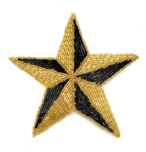 Star with Black and Gold Beads 5.5"