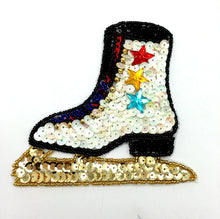 Load image into Gallery viewer, Ice Skate, Sequin Beaded with Acrylic Stars 4.5&quot; x 4.75&quot;