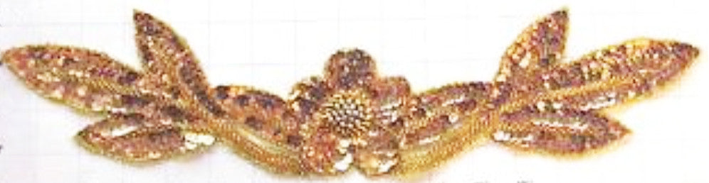 Flower Neck Line with Gold Sequins and Beads 4