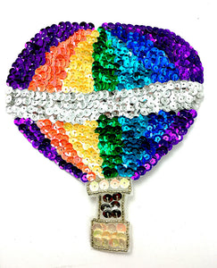 Hot Air Balloon Multi-Colored 6" x 6.5"