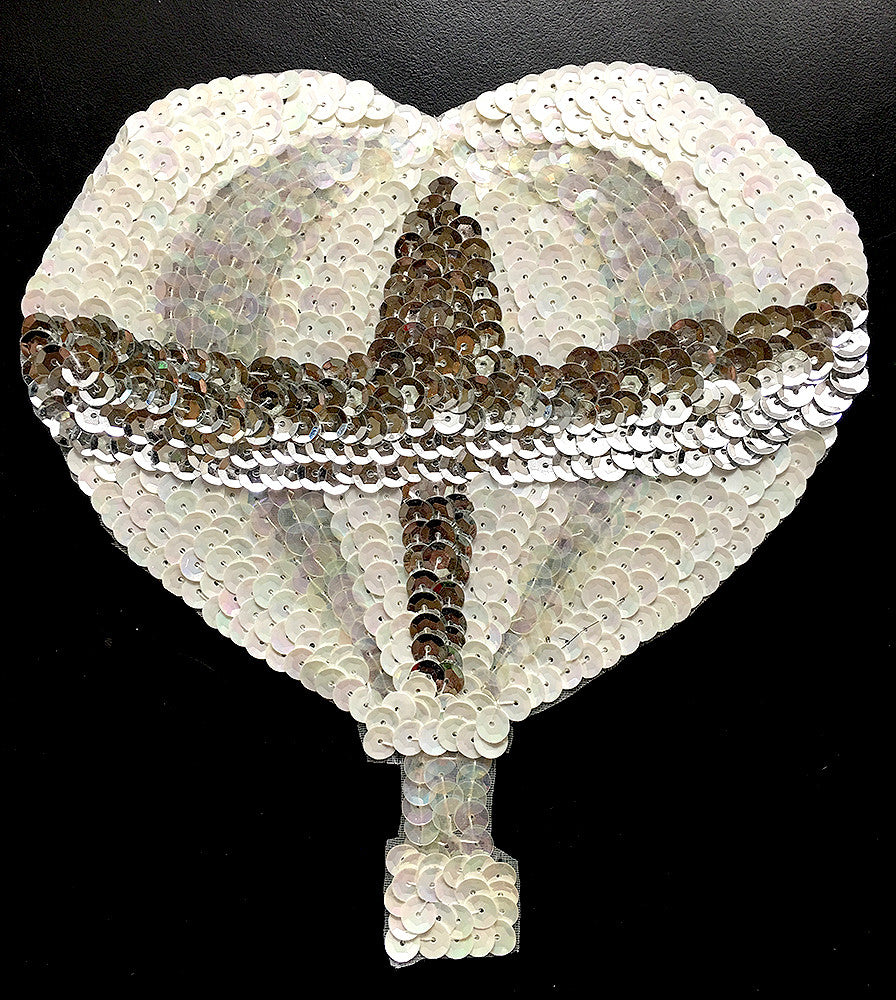 Hot Air Balloon with White, Iridescent and Silver Sequins and Beads 6.75