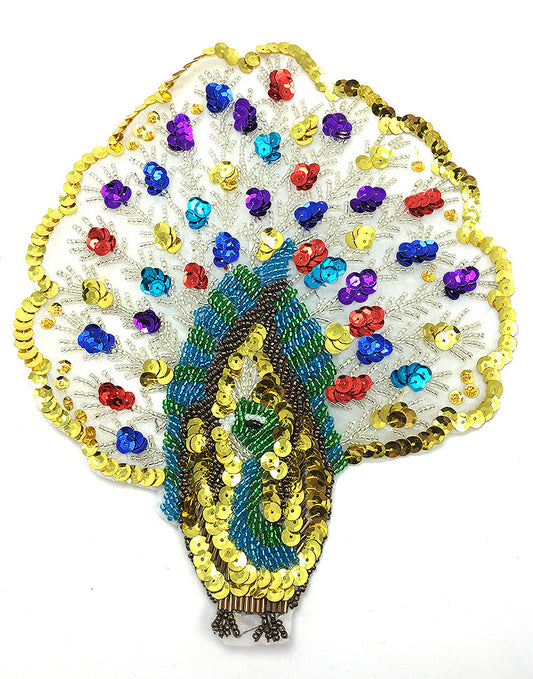 Gold Trimed Feathers Peacock 9" x 7"