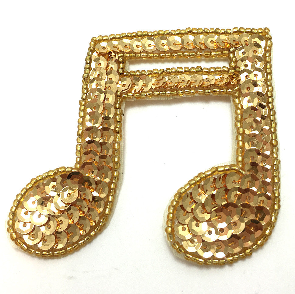 Double Note with Gold Sequins and Beads 3